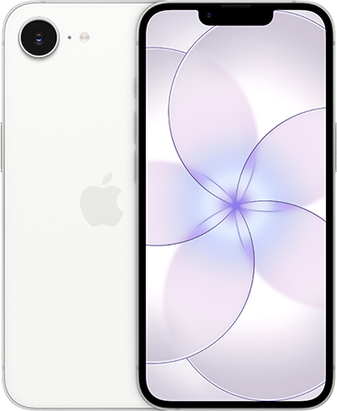 iPhone 17e blanco, vista frontal y trasera